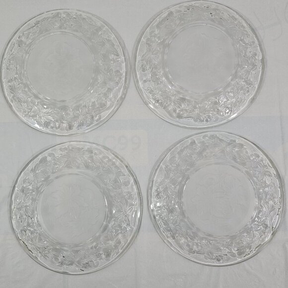 Fantasia Princess House Crystal & Frosted Bottom Dessert Appetizer Plates - 4 - Picture 2 of 15